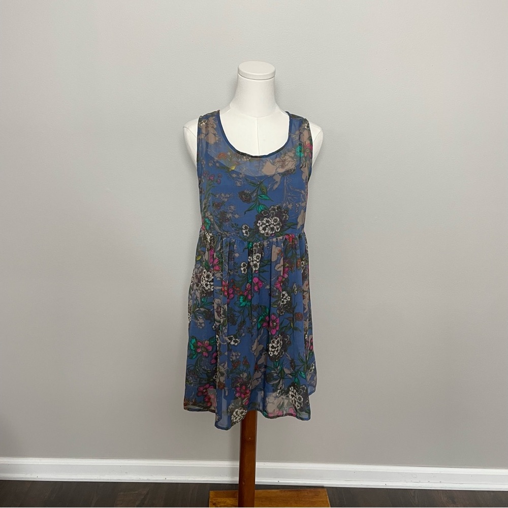 Vintage Delias Dress Y2K Babydoll Floral Fairy Garden Cottagecore Boho Blue